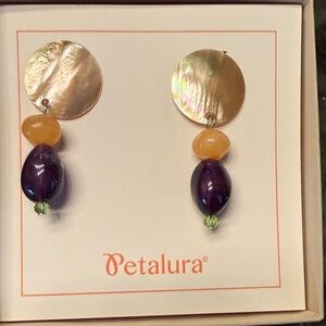 Petalura Gold, Orange and Purple Earrings